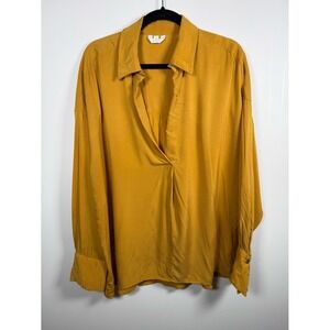 SOSKEN STUDIOS | Oversized Mustard Tunic Blouse P2P 25.5"